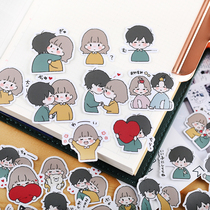 Hands Ledger Cute Characters Stickers Hand Tent Diy Album Waterproof Translucent Decorative and Sweet Little Lovers
