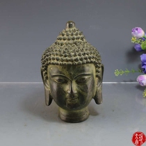 Hot sale Antique pure brass to do old Buddha head handicraft ornaments Home decoration film props display antique miscellaneous pieces