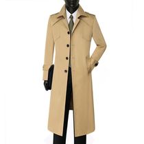 European and American spring and autumn single-breasted British windbreaker men 2021 New Extended Business size loose coat casual