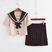 Milk tea color Japanese intermediate suit orthodox JK uniform skirt sailor suit student uniform class suit college style suit