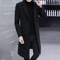 Rich Bird Mens Windbreaker Autumn and Winter 2022 New Thickened Mid-Length Slim Fit Cashmere Coat Woolen Jacket for Men