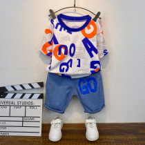 Boys summer clothing suit 2022 new Korean version net red baby Yangqi clothes tide children Summer short sleeves Two sets