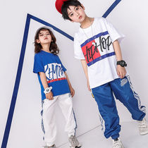 Childrens hip-hop suit Boys hip-hop hiphop clothes Girls National tide loose jazz dance childrens performance clothes