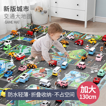 New version of children's city traffic parking lot map in Chinese and English car road playing scene climbing play mat