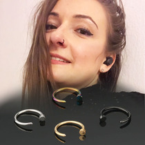 C- shaped nose ring nose nail puncture jewelry medical stainless steel four-color prototype small nose nail European and American punk jewelry female