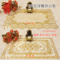 Thai Buddha statues dedicated to the mat moisture-proof waterproof palace relief exquisite four-sided table with heat insulation