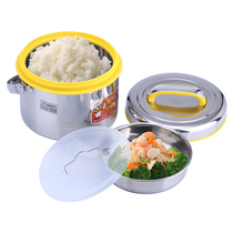 Stainless steel lifting pot double insulation barrel household Commercial 2 5L3L4L super large capacity soup bucket rice bucket with portable