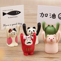 ins wind cute hand raised pig raised card small animal message clip Desktop decoration ornaments Business card photo memo clip