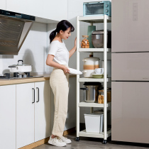 Stainless steel kitchen rack ground-to-ceiling multi-layer corner drop push-pull mobile storage rack pot shelf