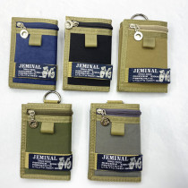 Boy Han version SUPER COOL CANVAS NYLON TRIPLE FOLD SPORTS SHORT WALLET ZIPPED ZERO MONEY STUDENT FOLDING MONEY CLIP MEN