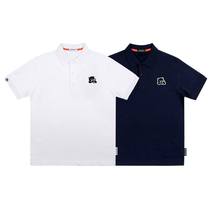 MMLABCREW KOHIBEAR embroidery logo summer mens and womens casual pure cotton white navy blue short-sleeved POLO shirt