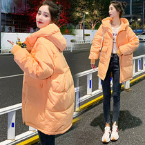Pregnant women down jacket winter wear new winter bread clothing women Korean version of cotton cotton clothing Hong Kong wind loose hooded coat tide