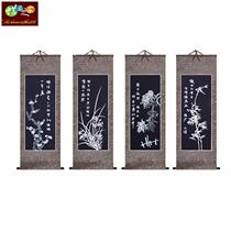 Batik painting batik decoration wall hanging gift gift gift reel painting plum bamboo chrysanthemum (set)