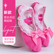 Childrens dance shoes lace ballet shoes soft bottom practice stage performance kindergarten girl performance shoes