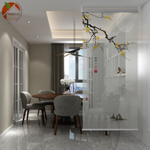 Modern new Chinese auspicious flowers and birds hanging screen living room hanging screen bedroom dining room soft screen into the home soft partition
