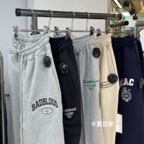 Summer destination Korea badblood sports pants male and female lovers wide leg beam-horn casual pure cotton loose straight mail