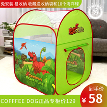 Cartoon childrens tent toy game house indoor household Princess boys and girls playing house folding small house dinosaur