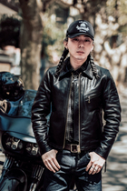 Classic Enfield 1930 first layer oil wax horse leather leather lapel zipper leather biker jacket can be developed