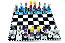 Childrens birthday New Year gift wooden chess European and American style cartoon modeling puzzle toy