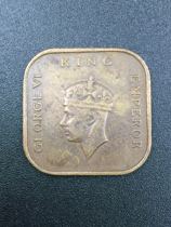 1940 British Malaya King George VI 1 cent square copper coin circulation package pulp Good quality coin collection