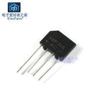 New KBP206 rectifier Bridge 2A 600V in-line flat bridge bridge pile Silicon bridge electronic rectifier
