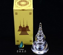 Stupa with Manna Pill Relic Saffron Scripture Relic Thai Gawu Acrylic Crystal Relic
