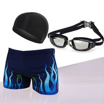 Hipster mens fashion mens swimming trunks flat angle hot spring large size professional swimming trunks suit swimsuit student swimming equipment