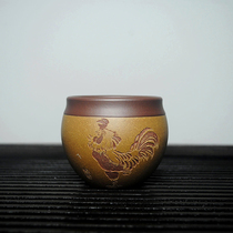 All handmade Yixing purple sand tea cup powder Pulp chicken cylinder cup master cup pure handmade big luck cock Cup