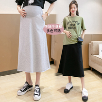  Pregnant womens pants are worn outside in summer loose cotton pregnant womens skirts spring and autumn trendy mothers fashionable hip skirts autumn skirts