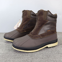 Foreign trade outdoor snow boots mens shoes leather travel mountain climbing shoes play snow shoes plus velvet thick warm hunting duck boots men