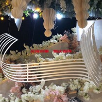 Wedding hall stage sky ceiling pendant Five lines Seven lines composing curve Shopping mall beauty Chen line decoration Wedding props