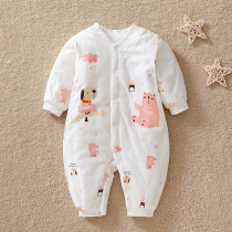Balabala baby cotton jumpsuit newborn cotton warm ha coat men and women baby padded climbing clothing winter