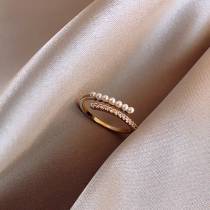 Caring Koko pearl ring Female fashion personality index finger ring cold wind French light luxury niche design