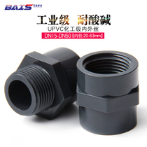 PVC internal wire direct external tooth joint external wire straight through internal tooth fish tank water pipe fittings UPVC chemical grade water supply pipe
