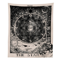 Retro sun stars Moon wall decoration Tapestry Bedroom living room background cloth tablecloth Partition wall cloth Hanging cloth