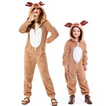 Christmas Costume Cosplay Cute Reindeer Animal Dress Parenting Suit Card Its Color Elk Personality Loose Sleepwear