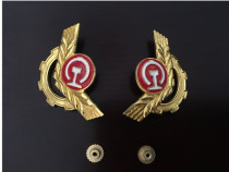 Railway uniform collar Collar Emblem Metal Collar Flowers Old Style Large Cap Emblem Collar Badge Shoulder Badge Shoulder Badge collar with clip