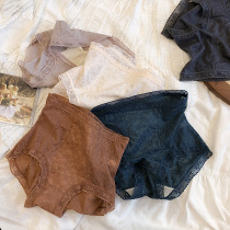 Spring and summer small brute waist light collection and high waist lace sexy briefs silk crotch breathable no-cut triangular pants antibacterial underpants