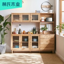 Lins wood industry Modern simple solid wood dining side cabinet Kitchen storage cupboard storage vegetable cabinet wine cabinet furniture CR1T