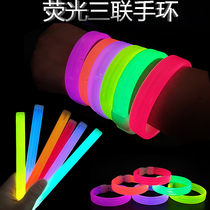 Fluorescent bracelet luminous stick night running glowing bar concert flash can be customized triple atmosphere