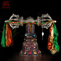 Nepali handmade nine-strand vajra stone setting indoor home diamond bridge distressed iron ornament with base