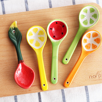 Ceramic spoon coffee mixing spoon tableware spoon spoon cartoon spoon small soup spoon childrens dessert spoon net red fruit