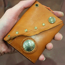 Handmade Leather Furniture WOOD PLANT TANNIC LEATHER CARD BAG ZERO WALLET BUSINESS CARD BAG SMALL WALLET REDMOON HIGH BRIDGE EARTH HOUSE SHORT CLIP
