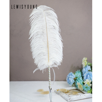 Wedding gift Liu Shi Enterprise Western wedding signature pen Check-in pen Ostrich quill pen can be used with rose pen holder