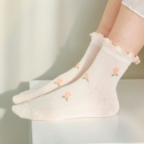Moon Sox Summer thin section pure cotton mesh breathable suction sweating maternal postpartum relaxation in summer pregnant woman socks summer