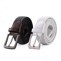  Golf belt Mens belt braided stretch pants waist belt golf clothing white black metal buckle
