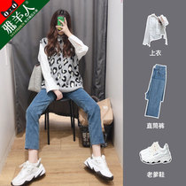 Straight jeans womens spring and autumn 2021 new summer thin high waist thin black nine-point summer cigarette tube