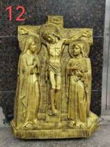 Statues of Jesus on the Fourteen Stations of the Cross Resin Imitation Bronze Church