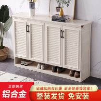 Full aluminum alloy shoe cabinet doorway waterproof sunscreen balcony outdoor whole dress custom no formaldehyde storage door hall cabinet