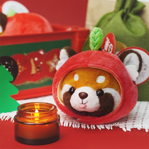 Pope natural panda Apple plush doll toy key chain Ping An fruit Christmas tree holiday decoration gift